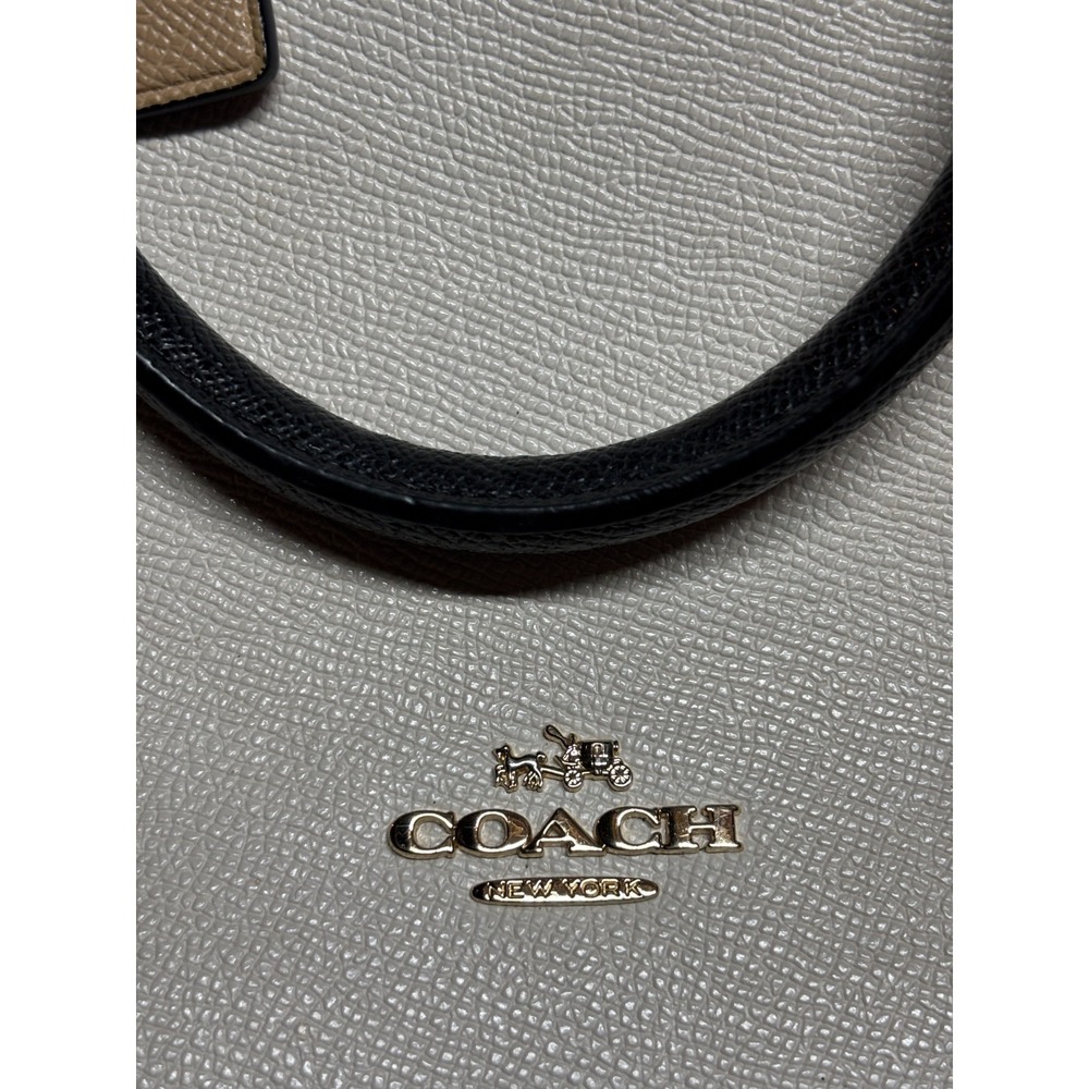 Coach Leather Sierra Dome Satchel Handbag Crossbody Cream / Brown /‎ Black - Picture 8 of 16